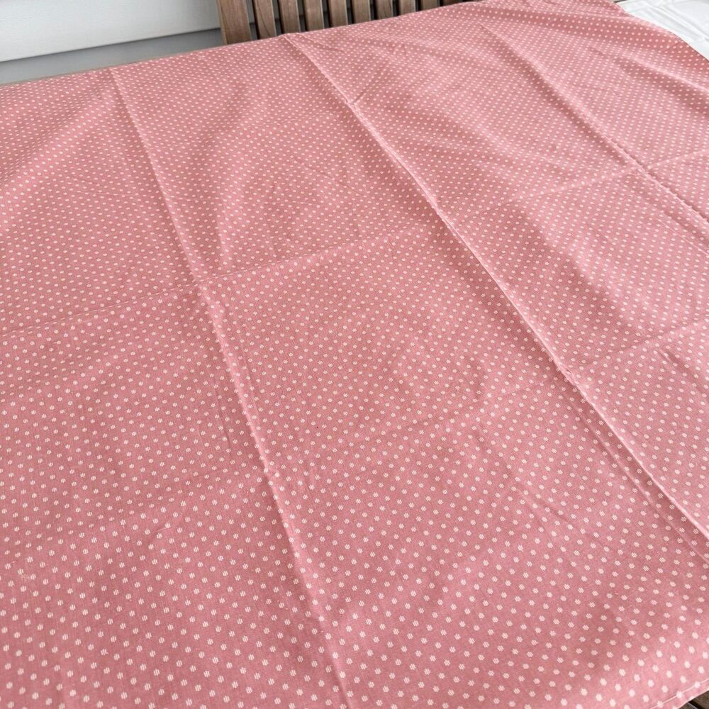 Vtg Cranston Handmade Cottagecore Peach Calico Tablecloth Farmhouse Small Print
